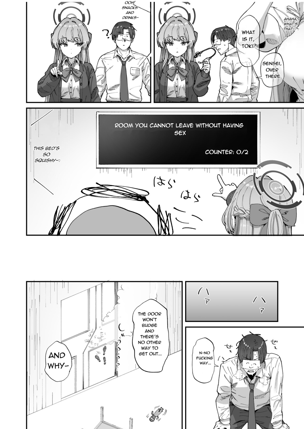 Hentai Manga Comic-A room you can't leave unless you have sex with Asuna and Toki-Read-5